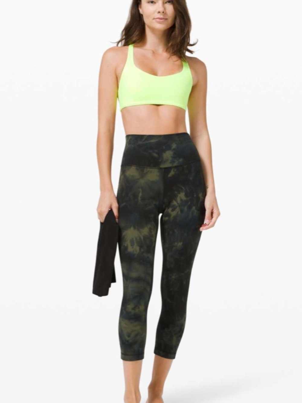 Lululemon Align Crop 21" Diamond Dye Graphite Grey Bronze Green Size 4